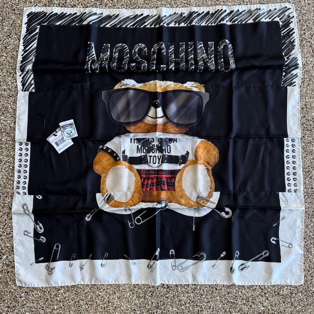 NWT Moschino Couture Teddy Silk Scarf